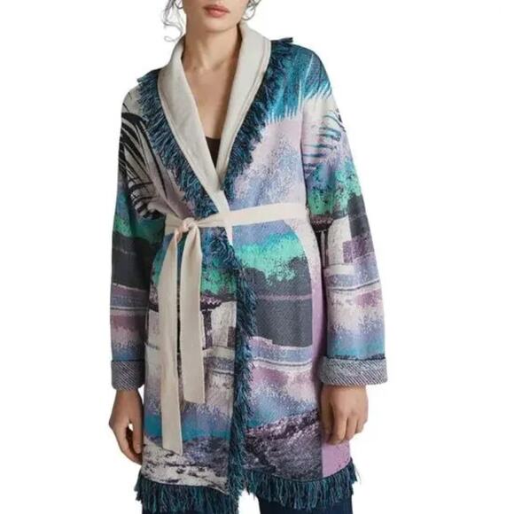 Anthropologie Aldo Martin Moira Fringe Cardigan Sweater Small NWT - Picture 3 of 16